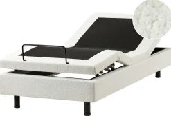 Letto regolabile senza testiera Bouclé DUKE 90 x 200 cm Bianco sporco