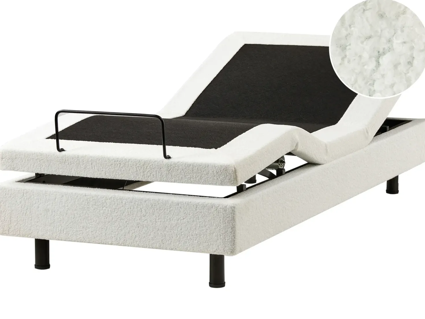 Letto regolabile senza testiera Bouclé DUKE 90 x 200 cm Bianco sporco
