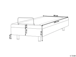Letto regolabile senza testiera Bouclé DUKE 90 x 200 cm Bianco sporco