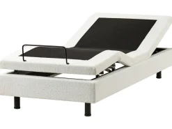 Letto regolabile senza testiera Bouclé DUKE 90 x 200 cm Bianco sporco