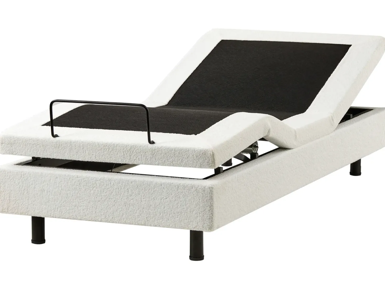 Letto regolabile senza testiera Bouclé DUKE 90 x 200 cm Bianco sporco