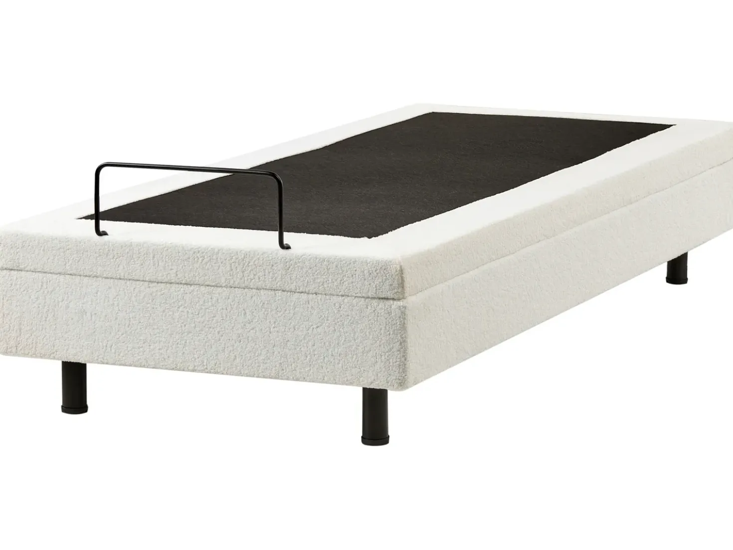 Letto regolabile senza testiera Bouclé DUKE 90 x 200 cm Bianco sporco