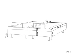 Letto regolabile senza testiera Tessuto DUKE 180 x 200 cm Grigio scuro