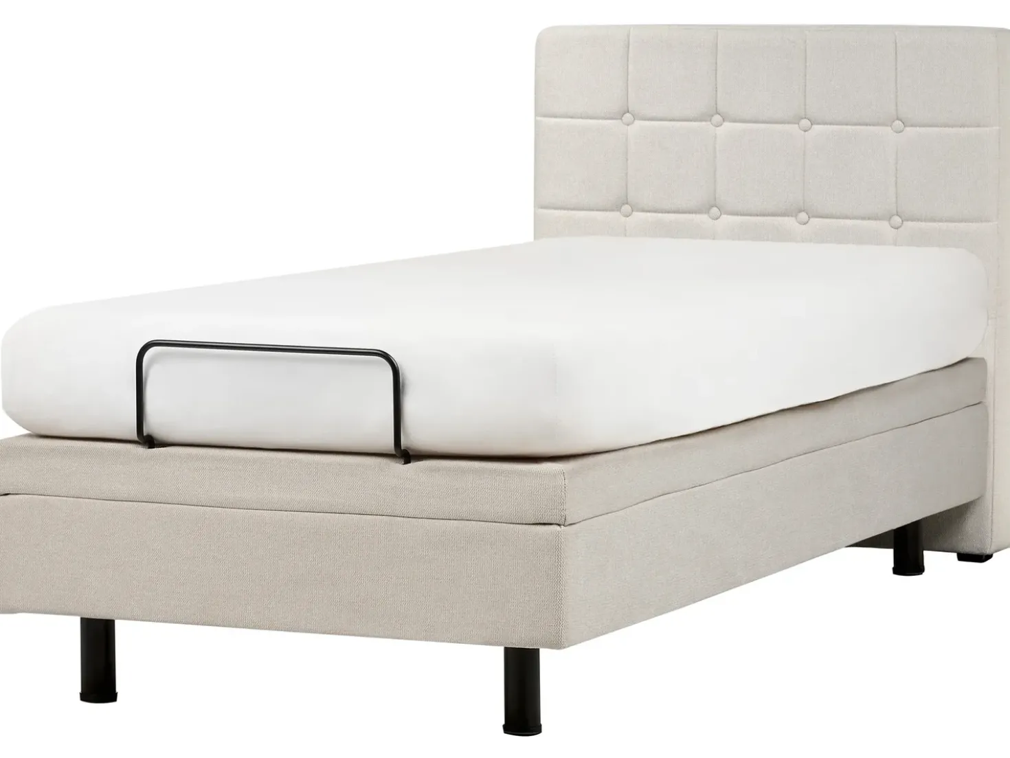 Letto regolabile Tessuto DUKE 90 x 200 cm Beige chiaro