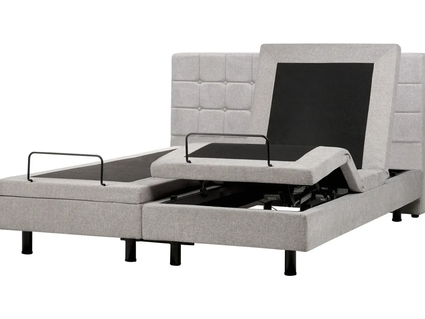 Letto regolabile Tessuto DUKE 180 x 200 cm Grigio chiaro
