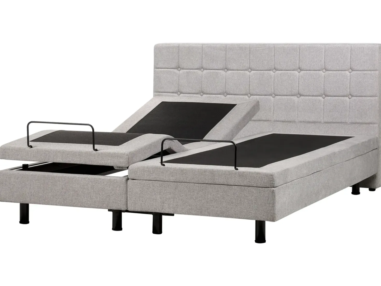 Letto regolabile Tessuto DUKE 180 x 200 cm Grigio chiaro