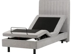Letto regolabile Tessuto CASTELLAN 90 x 200 cm Grigio chiaro