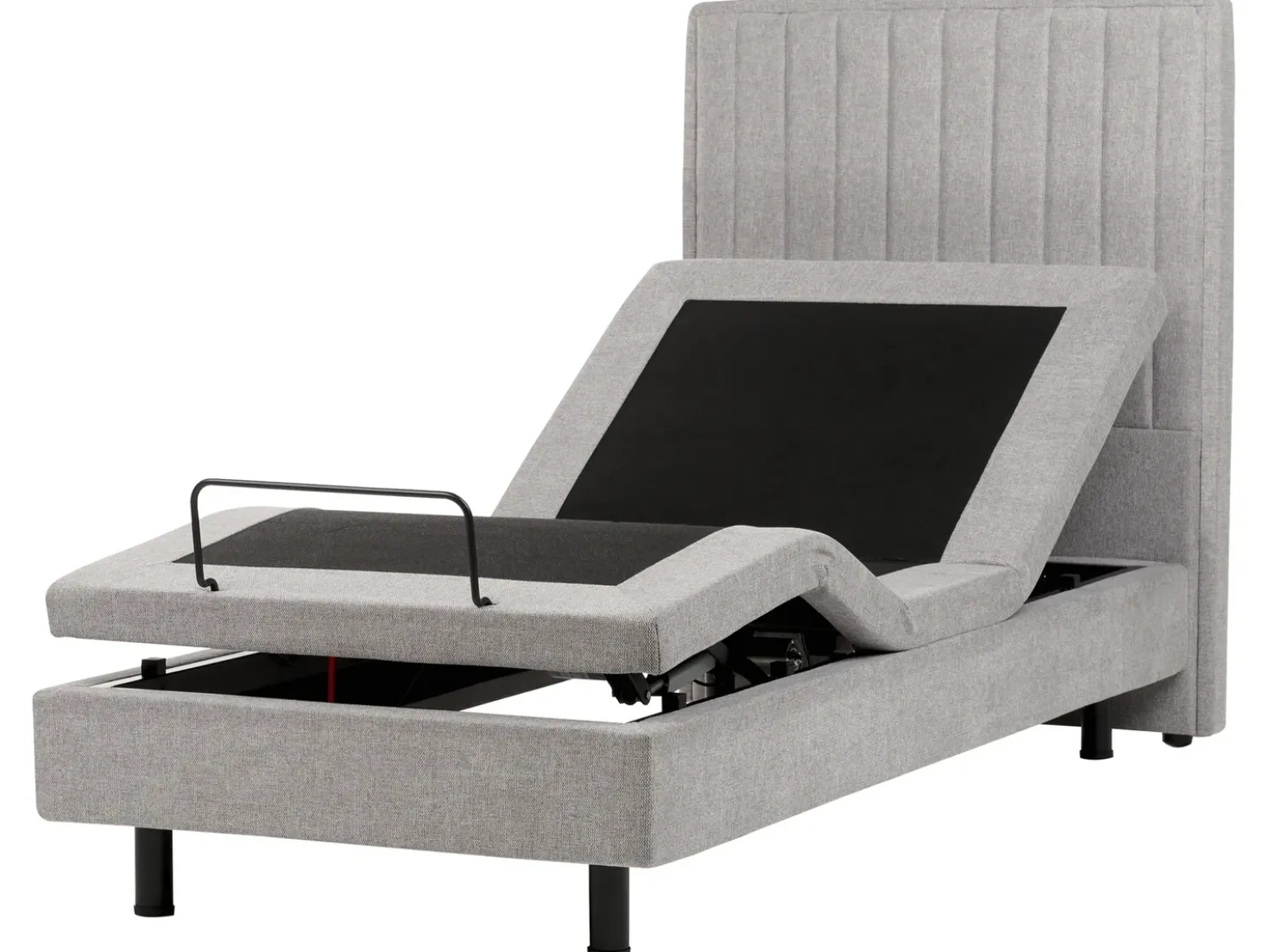 Letto regolabile Tessuto CASTELLAN 90 x 200 cm Grigio chiaro