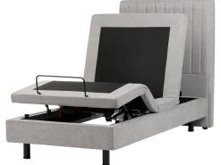 Letto regolabile Tessuto CASTELLAN 90 x 200 cm Grigio chiaro