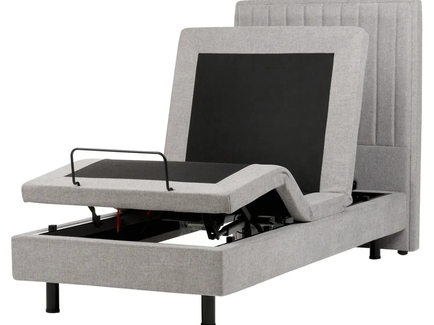Letto regolabile Tessuto CASTELLAN 90 x 200 cm Grigio chiaro