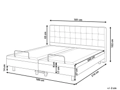 Letto regolabile Tessuto DUKE 180 x 200 cm Grigio scuro