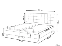 Letto regolabile Tessuto DUKE 180 x 200 cm Beige chiaro