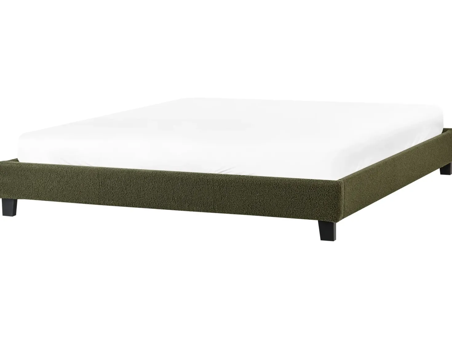 Letto senza testata Bouclé ROANNE 180 x 200 cm Verde scuro
