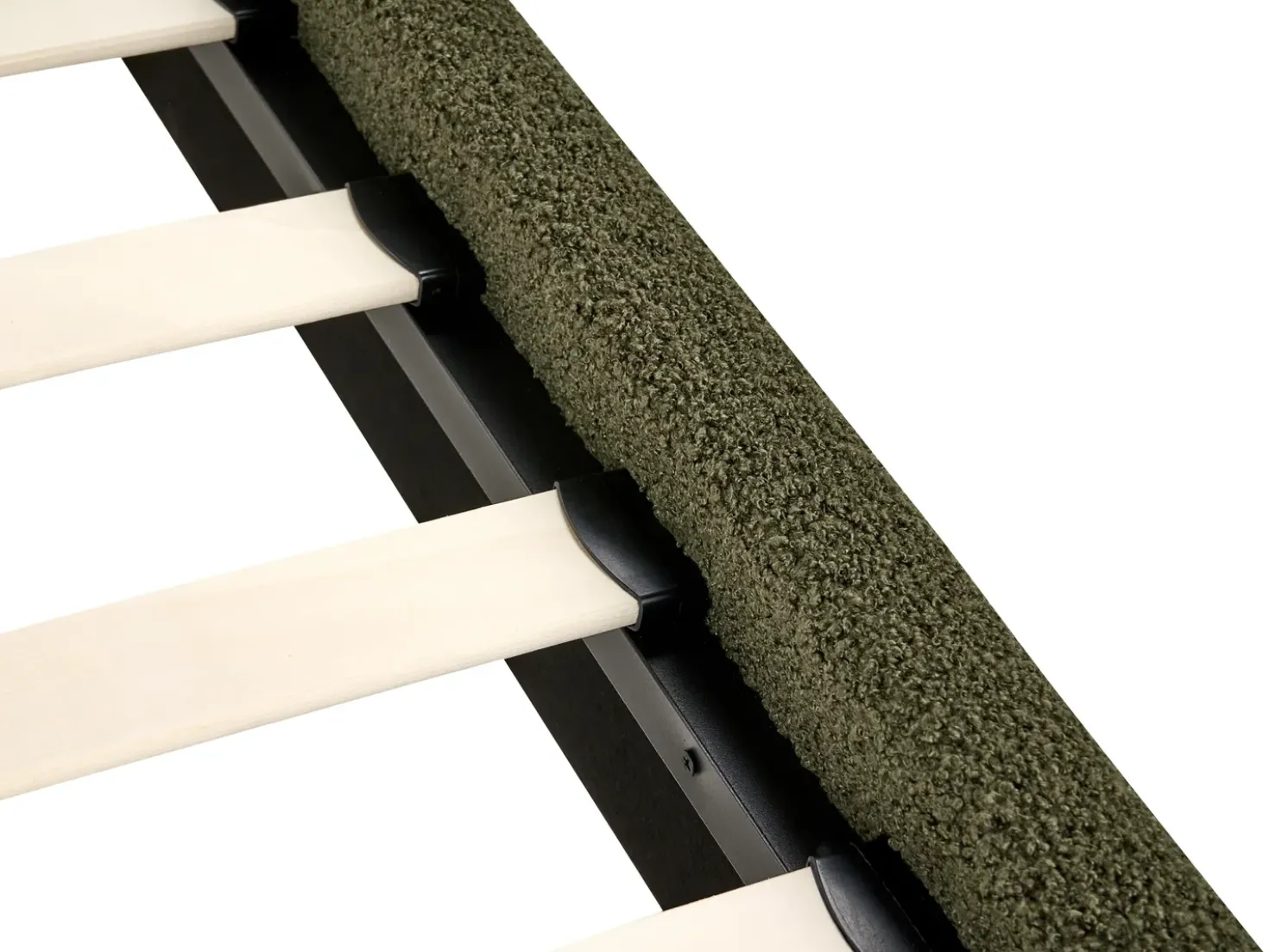 Letto senza testata Bouclé ROANNE 180 x 200 cm Verde scuro