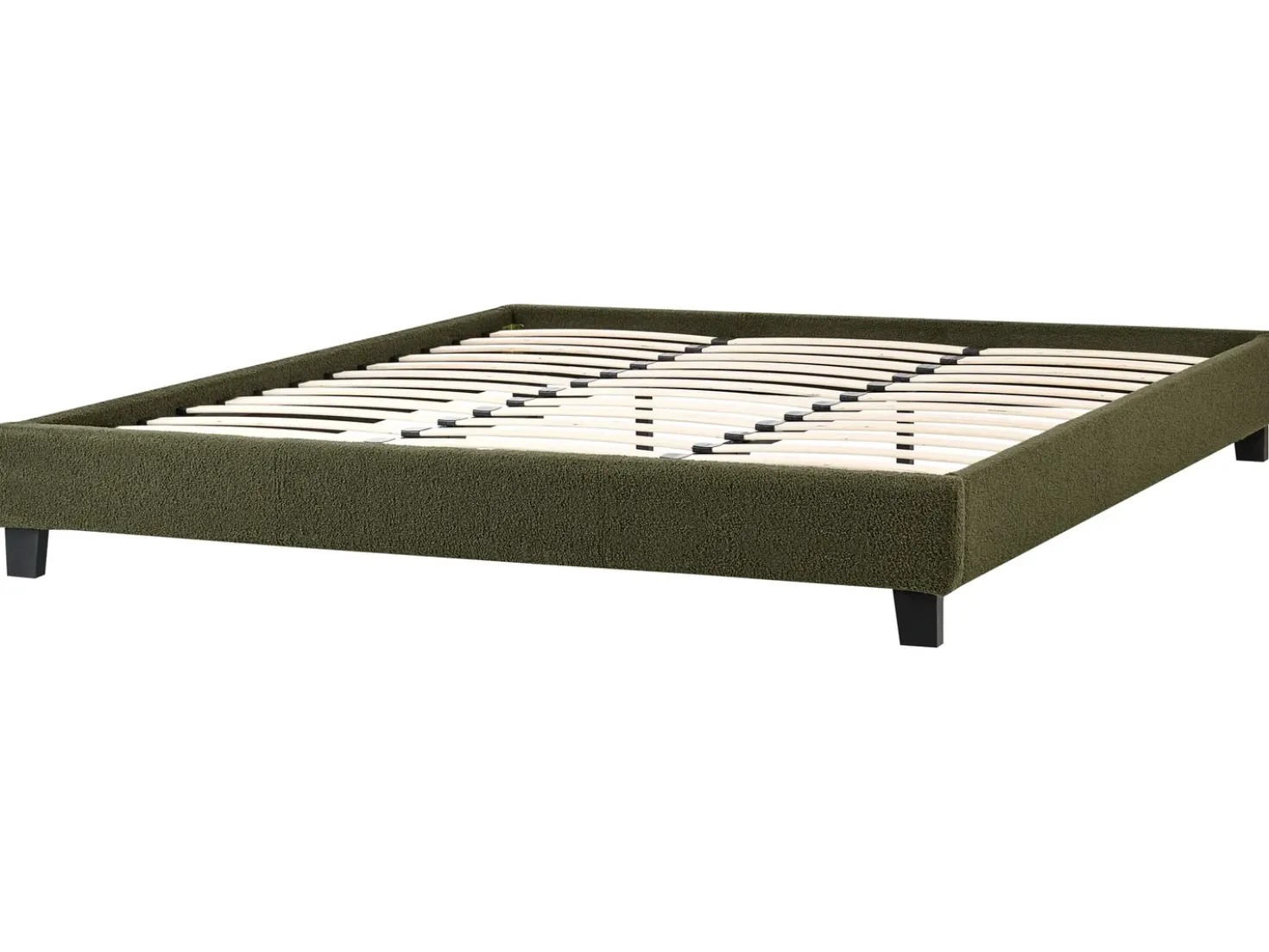 Letto senza testata Bouclé ROANNE 180 x 200 cm Verde scuro