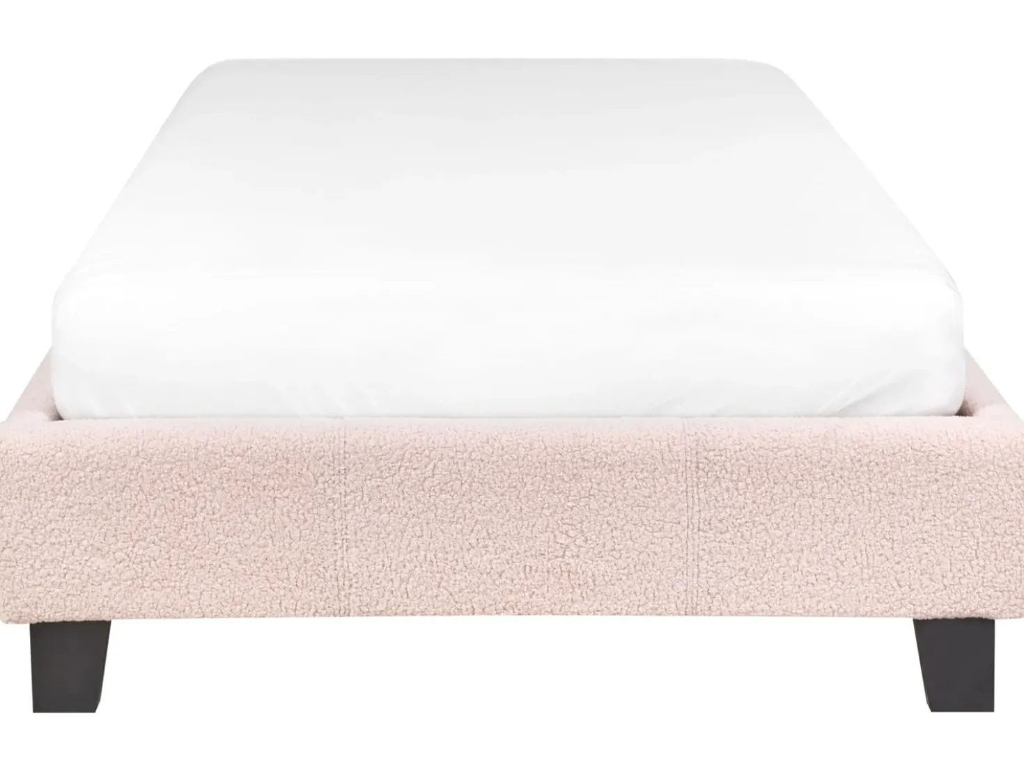 Letto senza testata Bouclé ROANNE 90 x 200 cm Rosa pastello