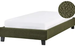 Letto senza testata Bouclé ROANNE 90 x 200 cm Verde scuro