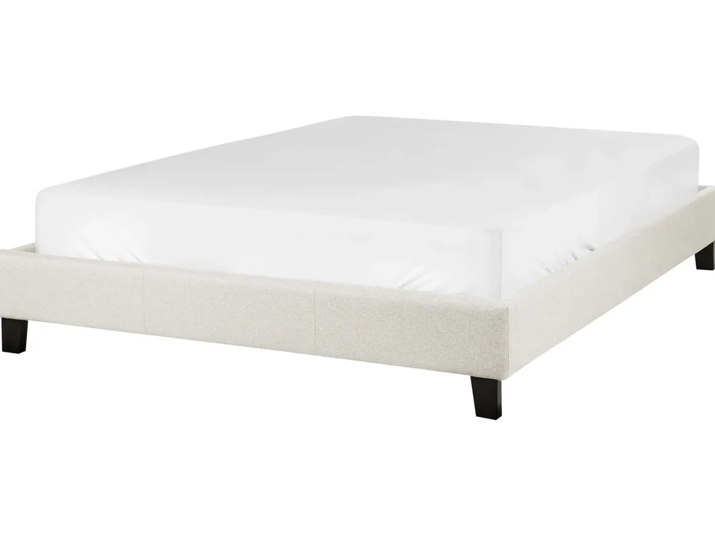 Letto senza testata Tessuto ROANNE 140 x 200 cm Beige chiaro