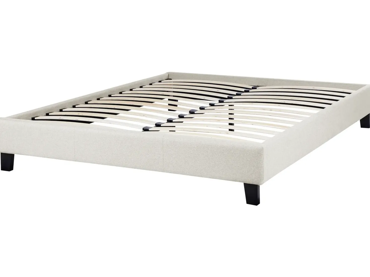 Letto senza testata Tessuto ROANNE 140 x 200 cm Beige chiaro