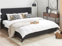 Letto Tessuto AMBASSADOR 180 x 200 cm Nero