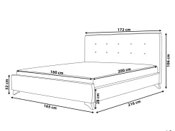 Letto Tessuto AMBASSADOR 160 x 200 cm Beige