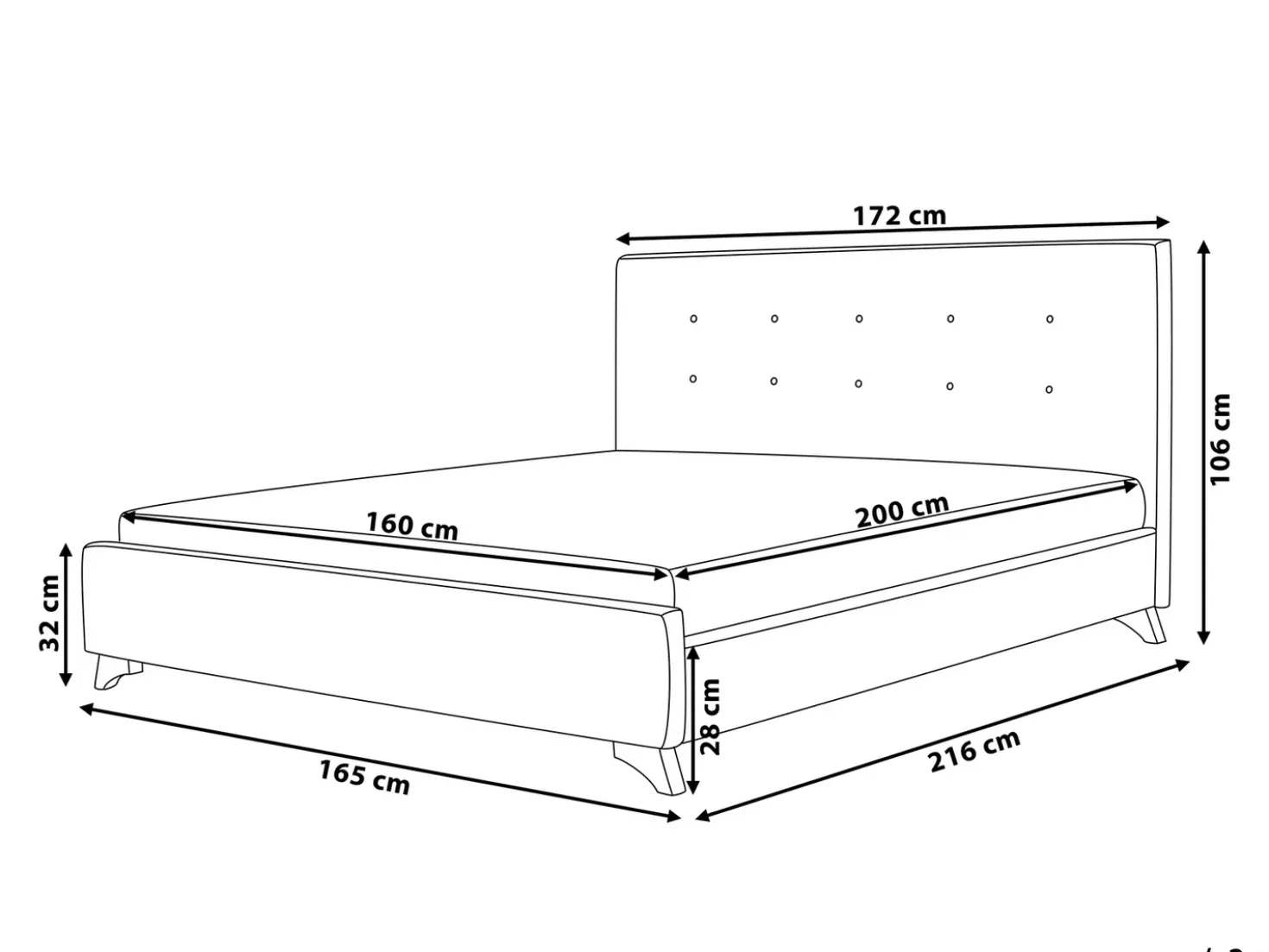Letto Tessuto AMBASSADOR 160 x 200 cm Beige