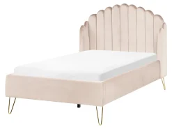 Letto Tessuto AMBILLOU 120 x 200 cm Beige chiaro