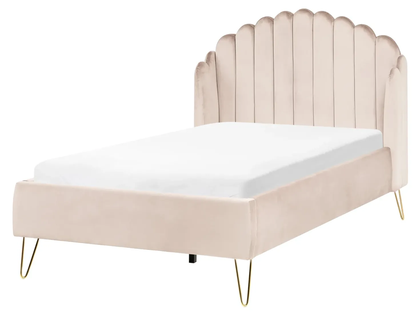 Letto Tessuto AMBILLOU 120 x 200 cm Beige chiaro