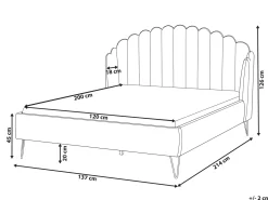 Letto Tessuto AMBILLOU 120 x 200 cm Beige chiaro