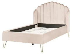 Letto Tessuto AMBILLOU 120 x 200 cm Beige chiaro