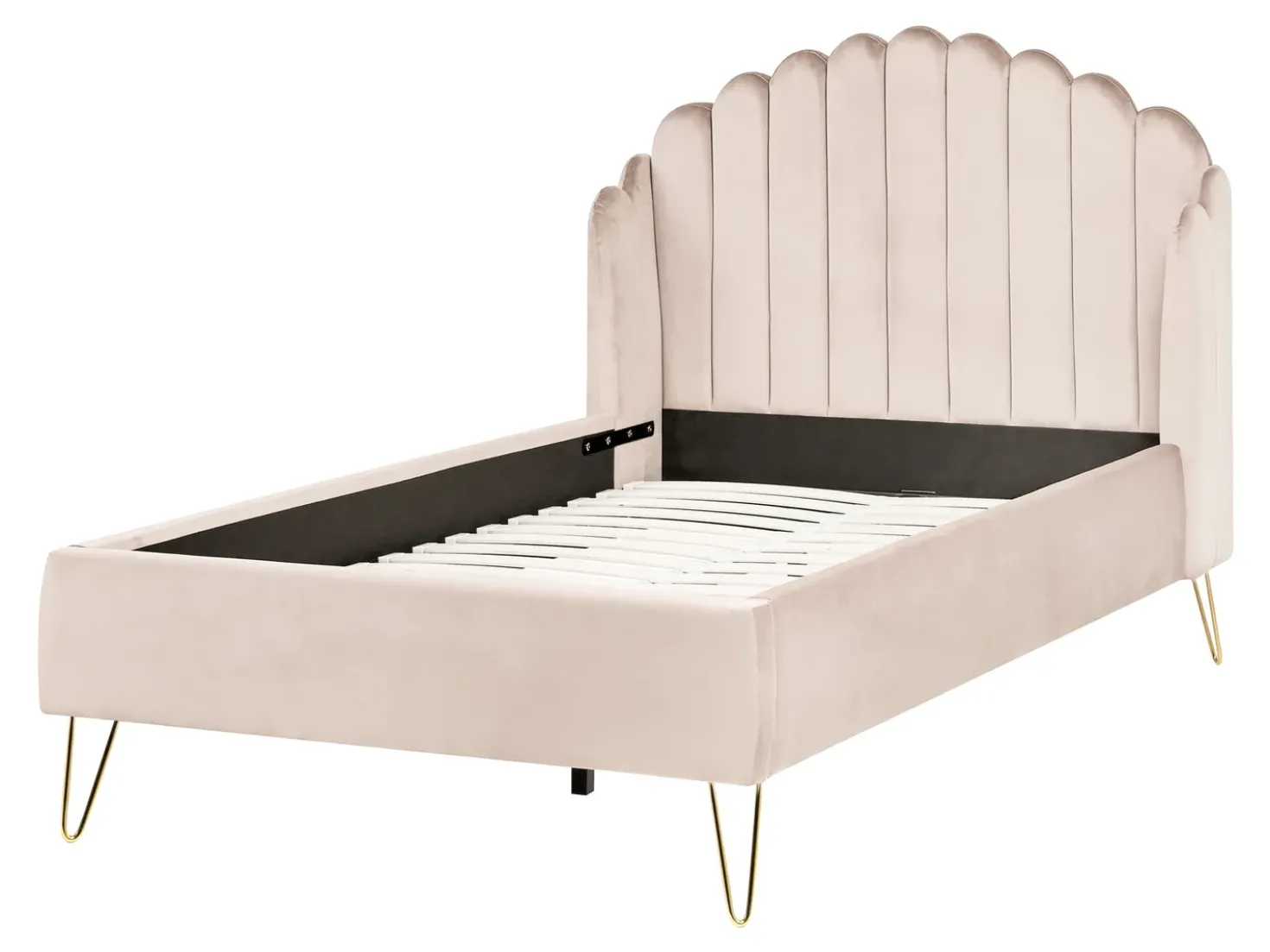 Letto Tessuto AMBILLOU 120 x 200 cm Beige chiaro