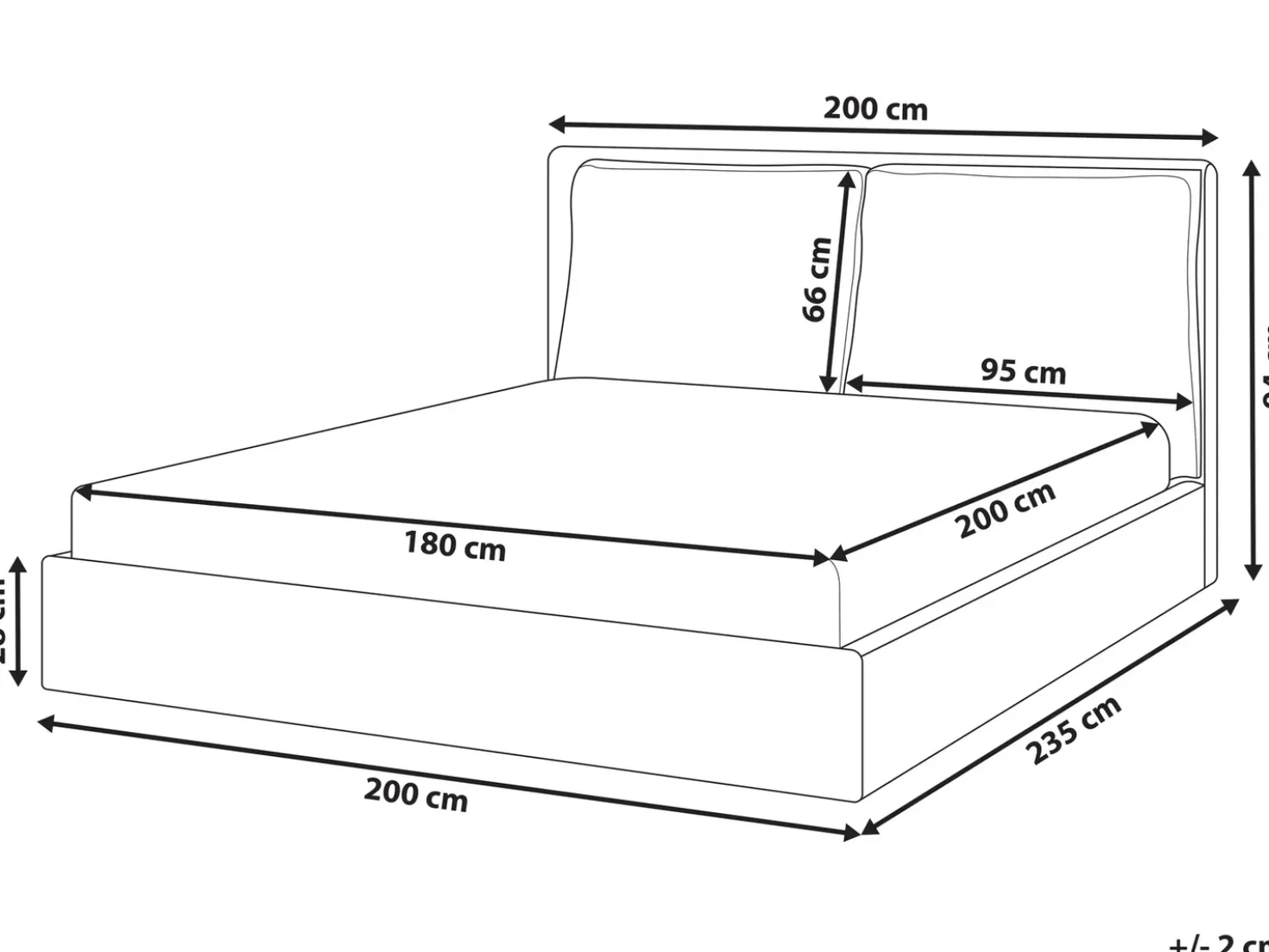 Letto Tessuto BAJONNA 180 x 200 cm Verde scuro