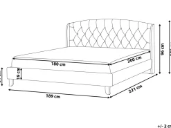 Letto Tessuto BORDEAUX 180 x 200 cm Beige