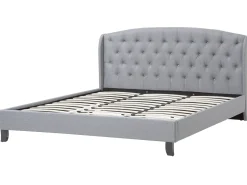 Letto Tessuto BORDEAUX 180 x 200 cm Grigio chiaro