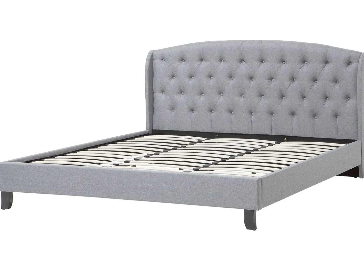 Letto Tessuto BORDEAUX 180 x 200 cm Grigio chiaro