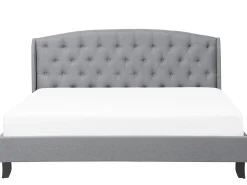 Letto Tessuto BORDEAUX 180 x 200 cm Grigio chiaro