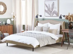 Letto Tessuto COLMAR 180 x 200 cm Beige sabbia