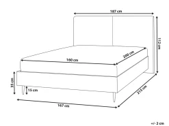Letto Tessuto IZERNORE 160 x 200 cm Grigio scuro