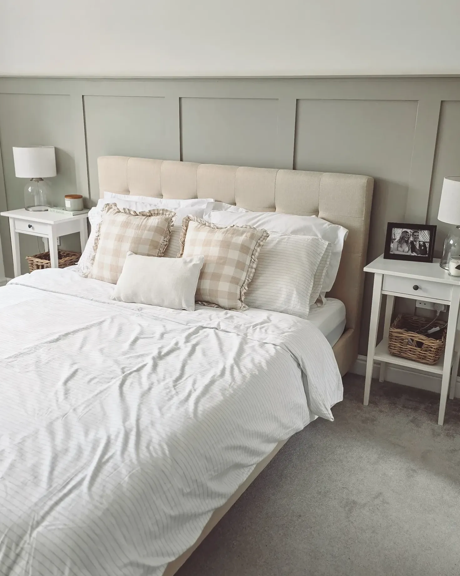Letto Tessuto LA ROCHELLE 180 x 200 cm Beige