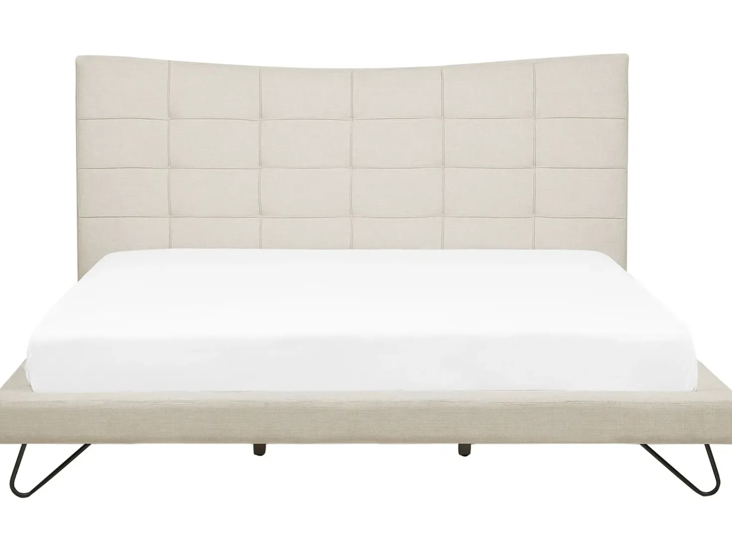 Letto Tessuto LANNION 180 x 200 cm Beige chiaro