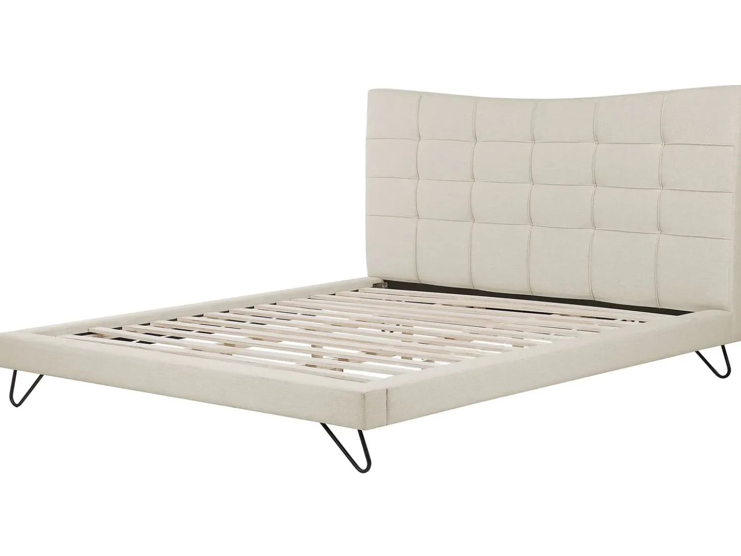 Letto Tessuto LANNION 180 x 200 cm Beige chiaro