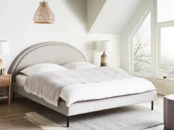 Letto Tessuto MARGUT 180 x 200 cm Grigio chiaro