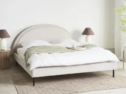 Letto Tessuto MARGUT 180 x 200 cm Beige chiaro
