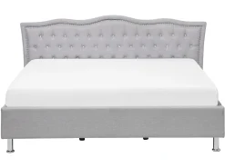 Letto Tessuto METZ 160 x 200 cm Grigio chiaro