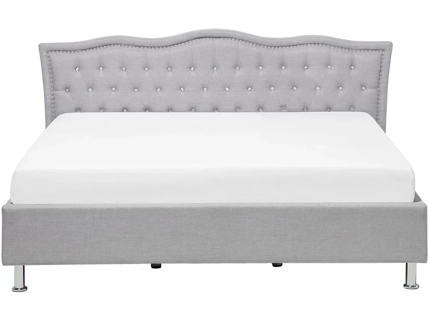 Letto Tessuto METZ 160 x 200 cm Grigio chiaro
