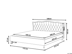 Letto Tessuto METZ 160 x 200 cm Grigio chiaro