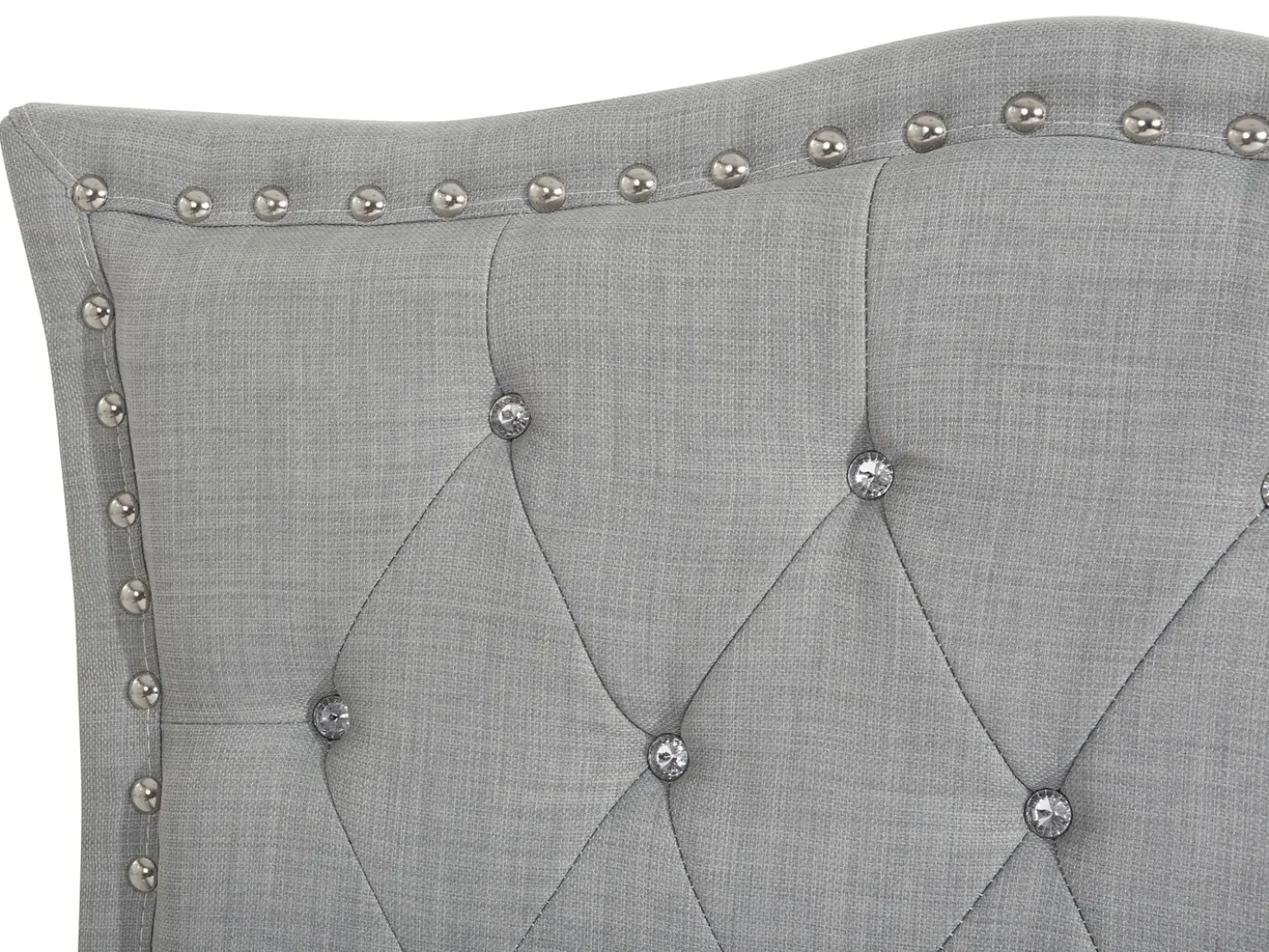 Letto Tessuto METZ 160 x 200 cm Grigio chiaro