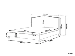 Letto Tessuto MONTPELLIER 180 x 200 cm Grigio scuro