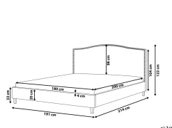 Letto Tessuto MONTPELLIER 180 x 200 cm LED Multicolore