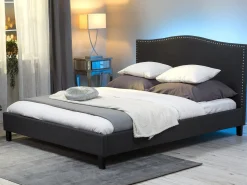Letto Tessuto MONTPELLIER 180 x 200 cm LED Multicolore